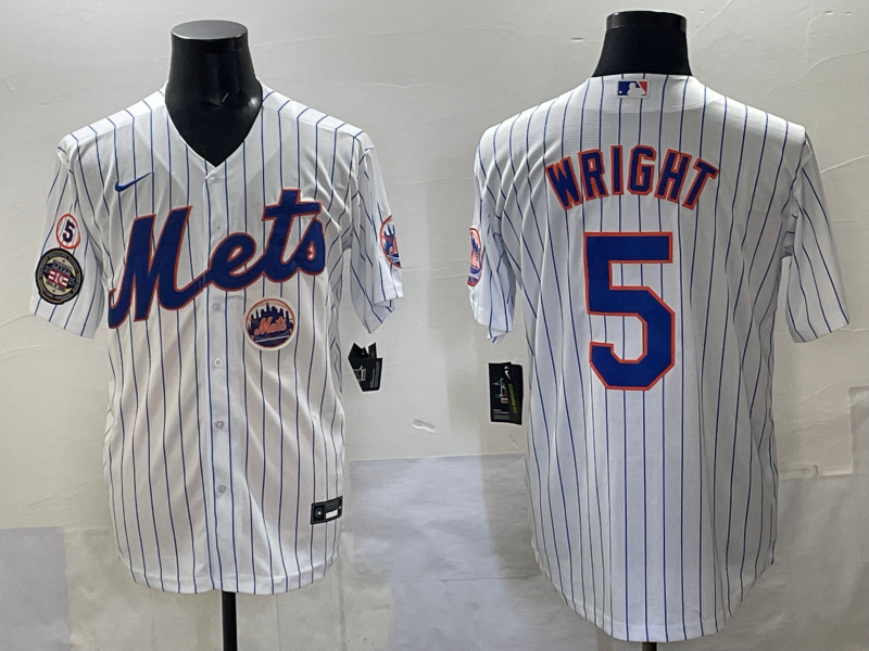 Men 2025 New York Mets #5 Wright white MLB Nike jersey style 6